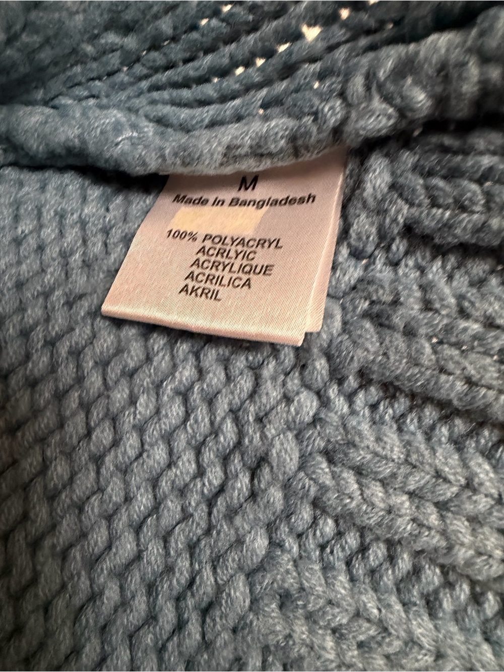 Women's Light Blue Zip-Front Knit Cardigan Sweater - Picture 5 of 6